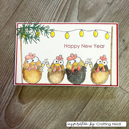 Vaessen Creative • Tampons transparents Poulets de Noël 2 10 pcs