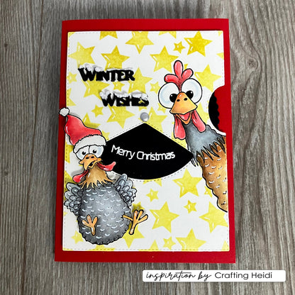 Vaessen Creative • Tampons transparents Poulets de Noël 2 10 pcs