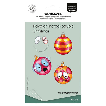 Vaessen Creative • Tampons transparents Boules de Noël 2 12 pièces