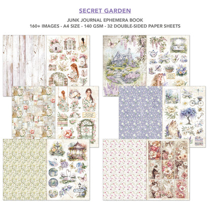 Carnet de voyage et éphéméras Secret Garden A4 32 pièces/paquet
