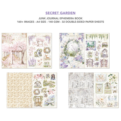 Carnet de voyage et éphéméras Secret Garden A4 32 pièces/paquet