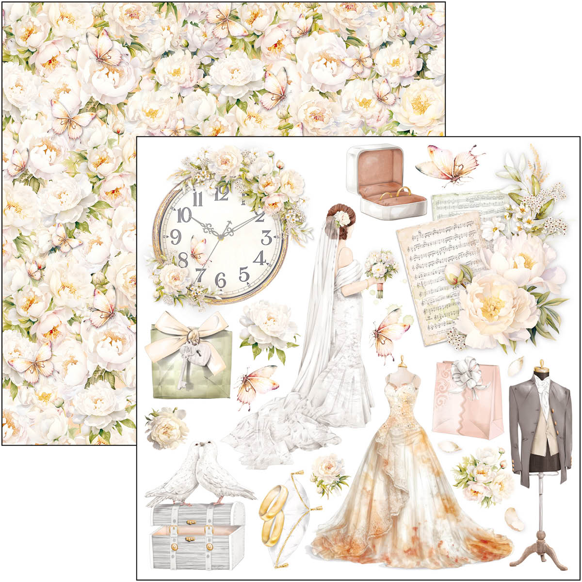 Bloc de papiers à découper Always & Forever 15x15 cm 24 feuilles/paquet