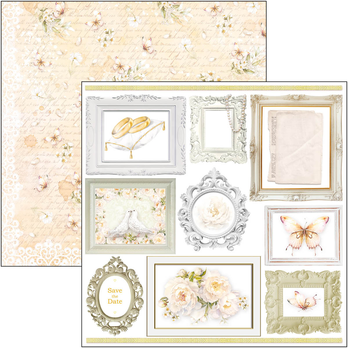 Bloc de papiers à découper Always & Forever 15x15 cm 24 feuilles/paquet