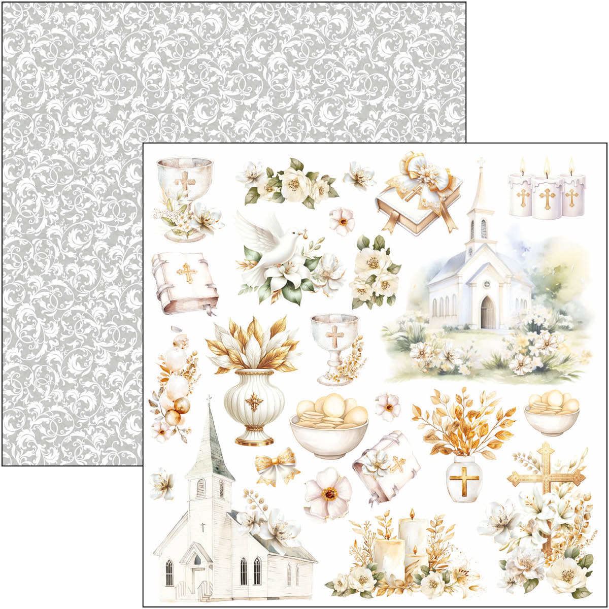 Bloc de papiers à découper Blessing Day 15x15cm 24 feuilles/paquet