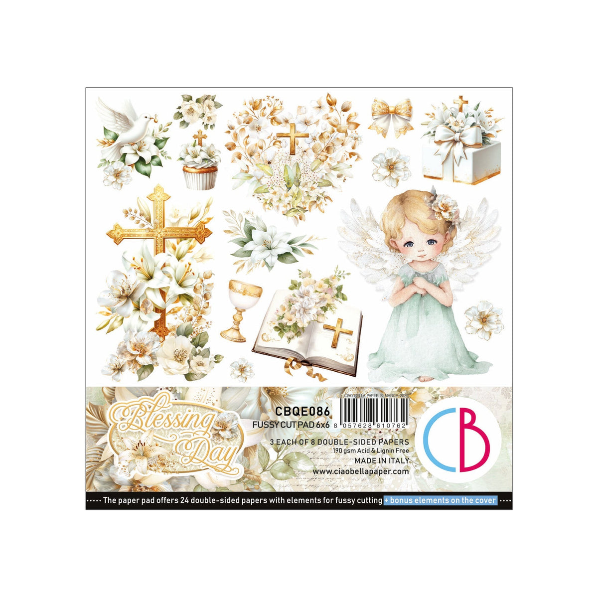 Bloc de papiers à découper Blessing Day 15x15cm 24 feuilles/paquet