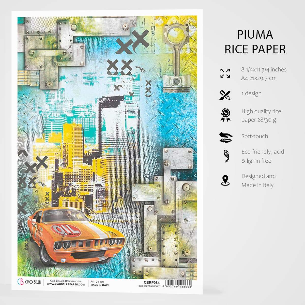 Papier de riz Ciao Bella A4 Circuit haute vitesse