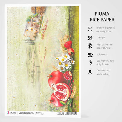Ciao Bella Papier de riz A4 Rêve Toscan