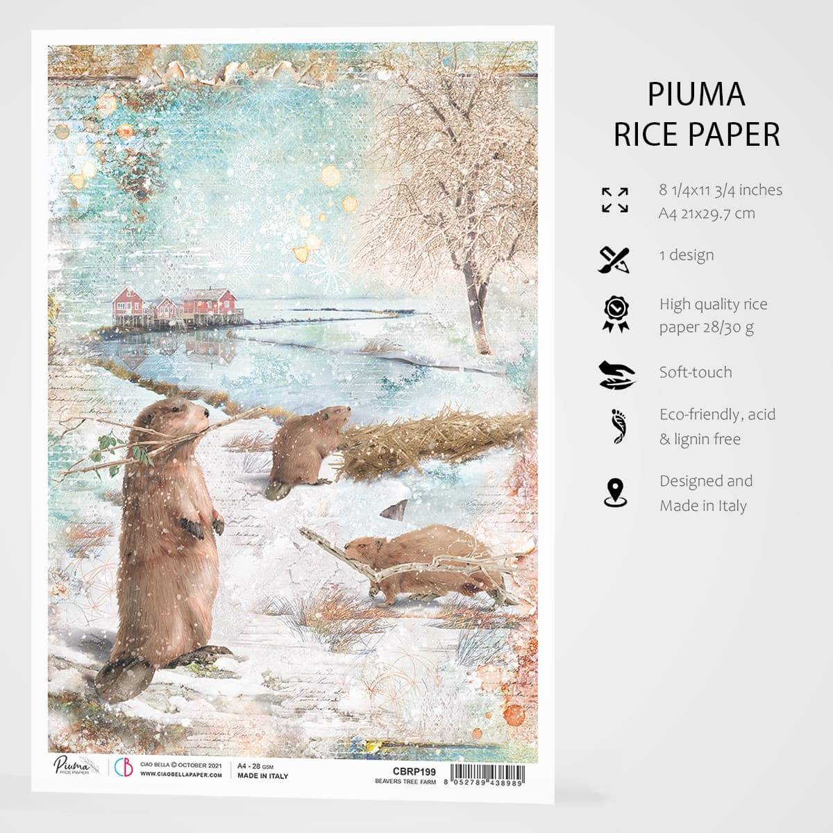 Ciao Bella Papier de Riz A4 Beavers Tree Farm