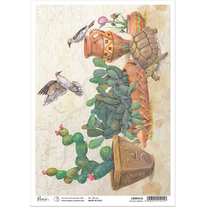 Ciao Bella Papier de Riz A4 Cactus Garden