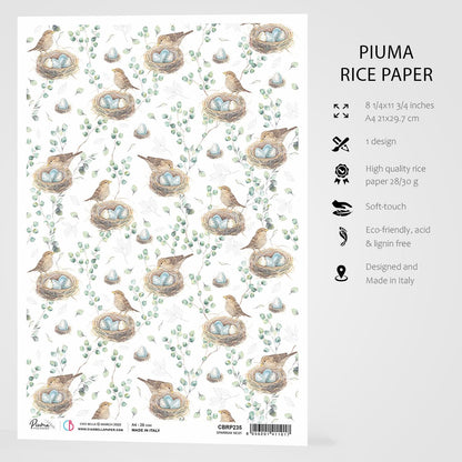 Ciao Bella Papier de Riz A4 Nid de Moineau