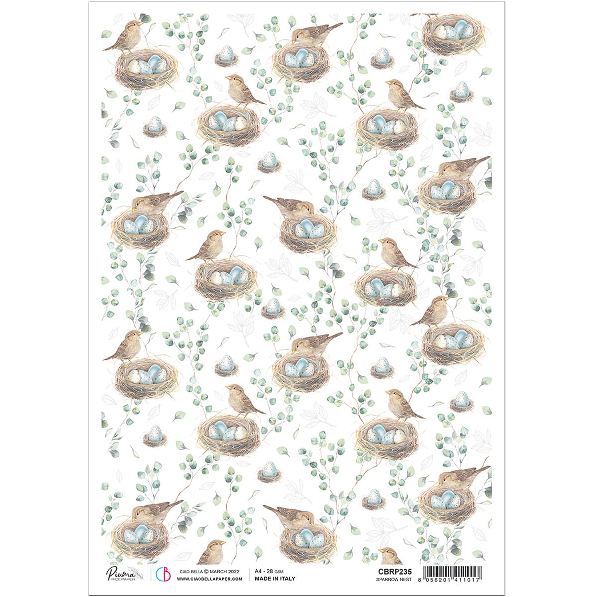 Ciao Bella Papier de Riz A4 Nid de Moineau