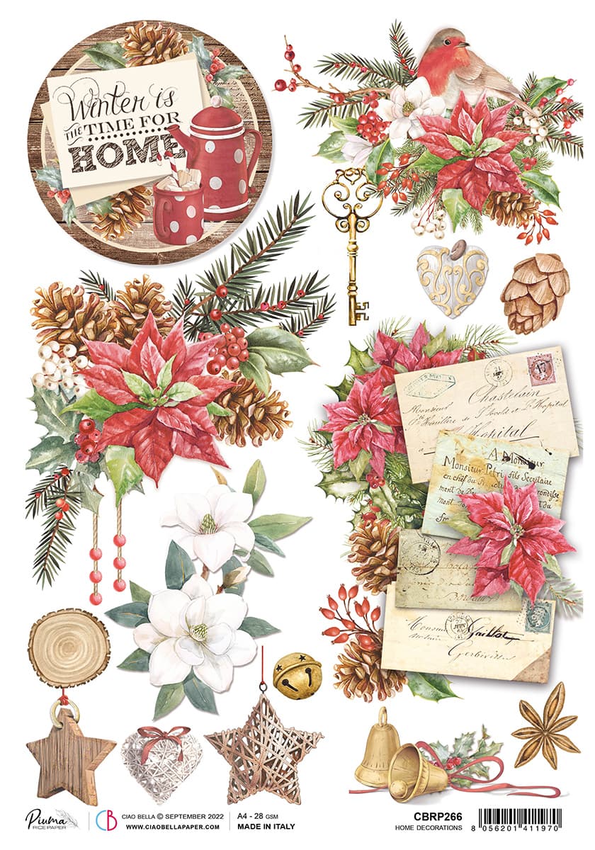 Papier de riz A4 Piuma Décorations pour la maison - 5 feuilles