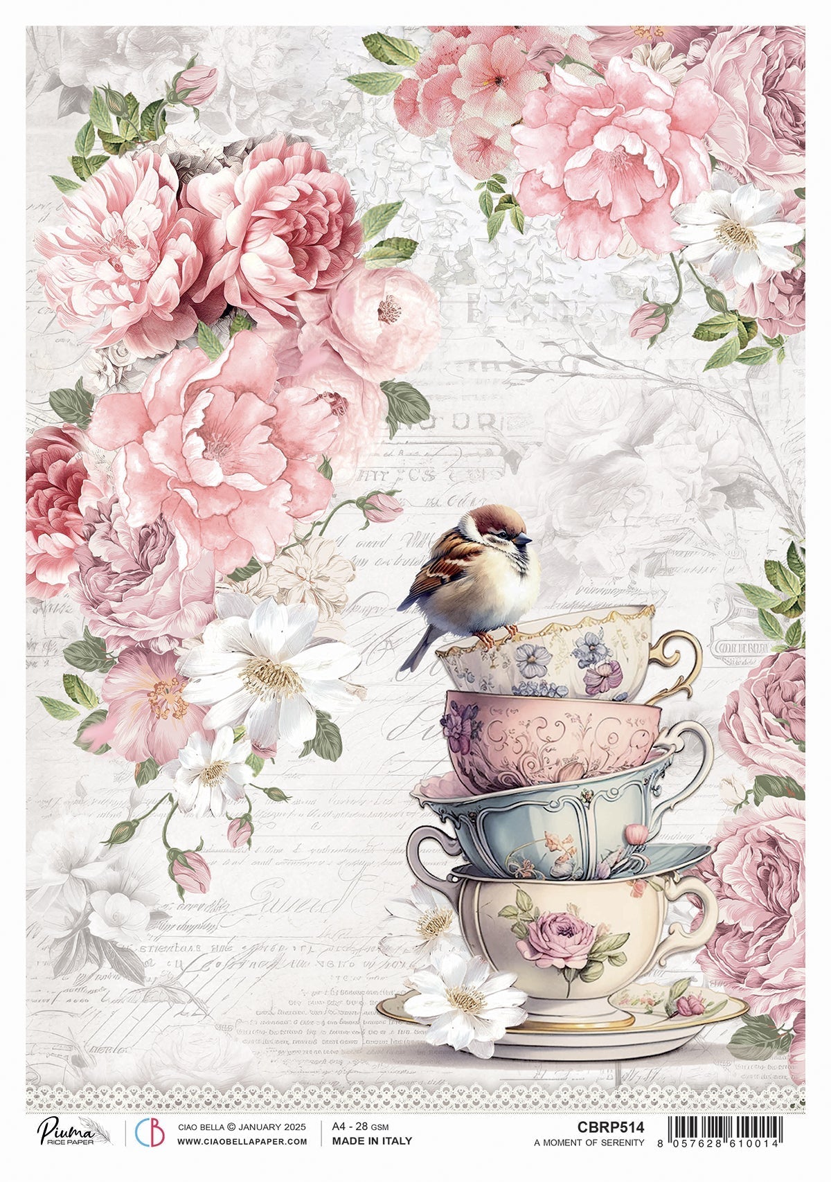 Rice Paper A4 A moment of serenity - 5 Sheets