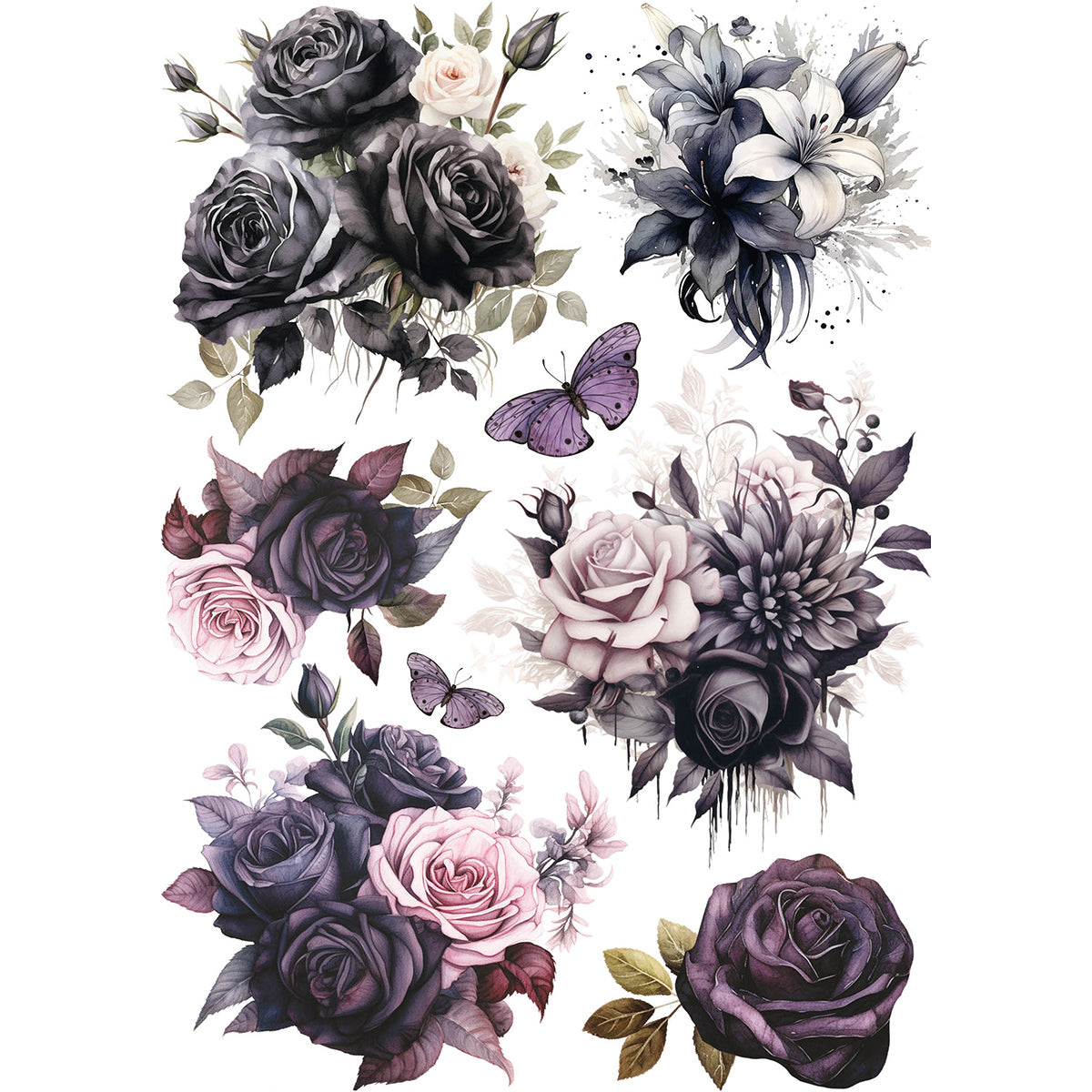 Papier de riz A5 ASSORTI 8 feuilles/paquet Dark Academia