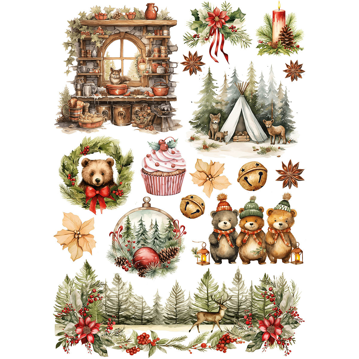 Papier de Riz A5 ASSORTI 8/Paquet Cacao Chaud & Houx