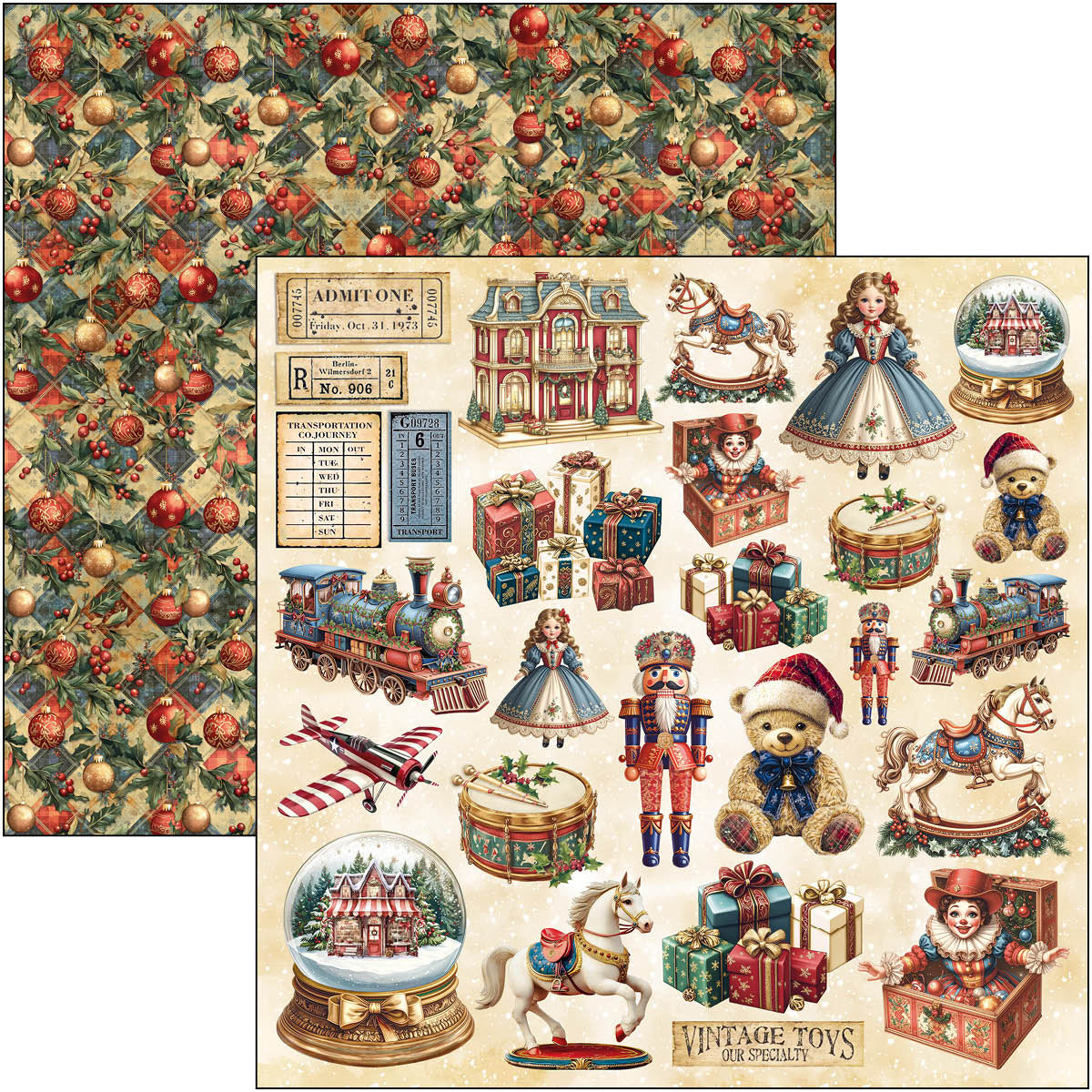 Bloc de motifs Les Jouets 30,5 x 30,5 cm 8 pces