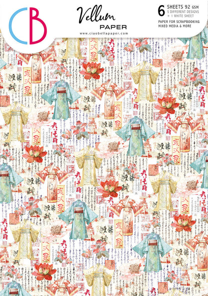 Vellum Land Of The Rising Sun Paper Patterns A4 6/Pkg