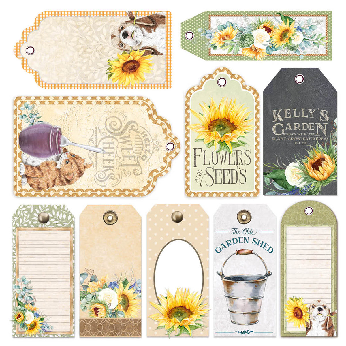 Ciao Bella Vellum Farmhouse Garden Découpes à la main 15x15cm 6/Paquet