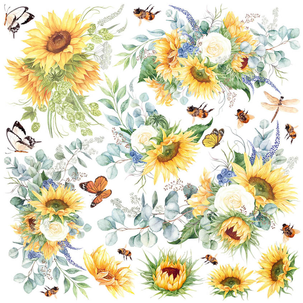 Ciao Bella Vellum Farmhouse Garden Découpes à la main 15x15cm 6/Paquet
