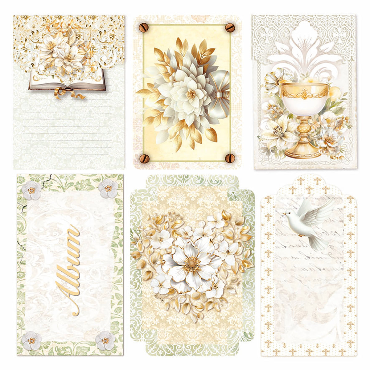 Vellum Bénédiction Jour Découpe minutieuse 15x15cm 6/Paquet