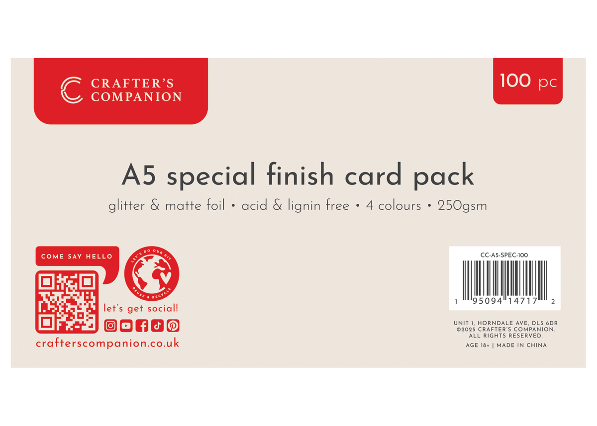 Crafter’s Companion Lot de 100 cartes A5 avec finition spéciale