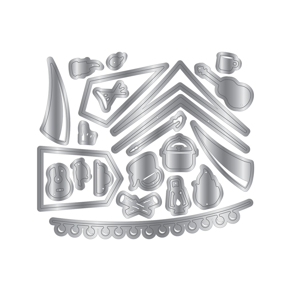 Crafters Companion The Great Outdoors Metal Die Set - Around the Campfire