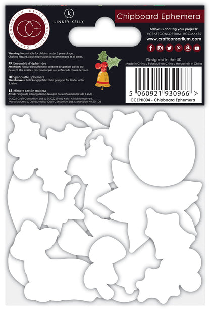 Craft Consortium Tis the Season - Éphémères en carton aggloméré