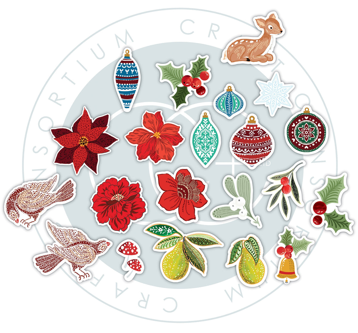 Craft Consortium Tis the Season - Éphémères en carton aggloméré