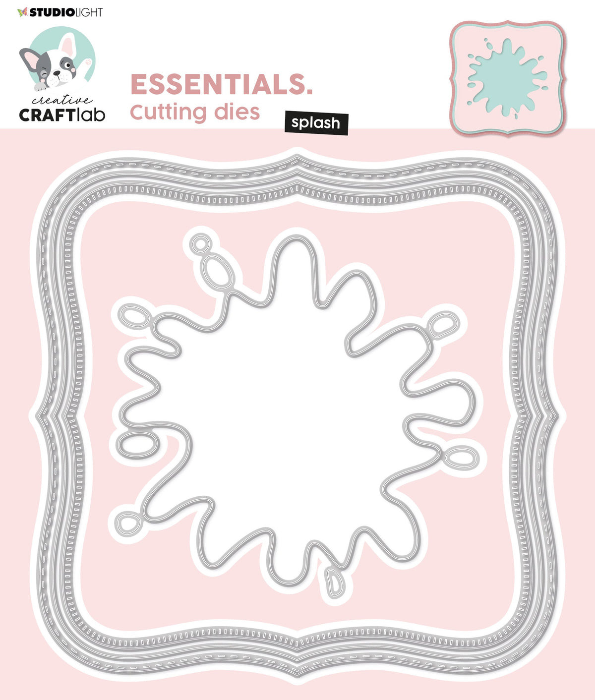 CCL Matrices de découpe Carré Splash Essentials 150x150x1mm 7.87x6.69x0.04 pouces 4 pièces n°540