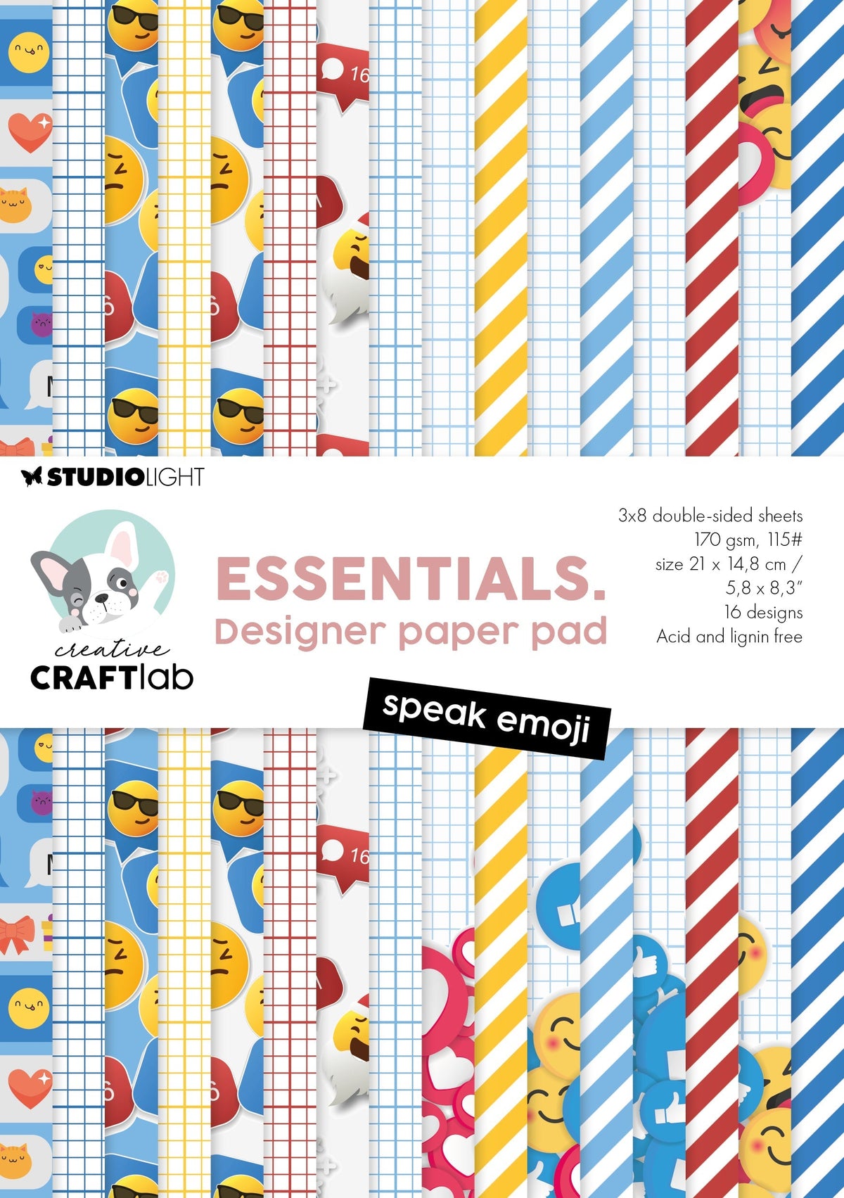 Bloc de Papier de Créateur CCL Speak Emoji Essentials 24 Feuilles
