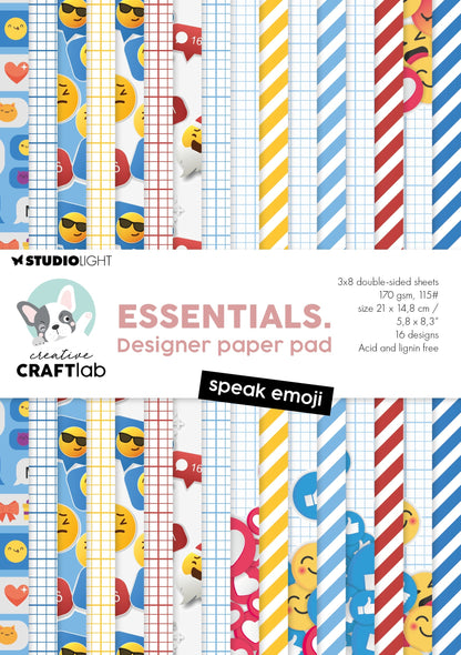 Bloc de Papier de Créateur CCL Speak Emoji Essentials 24 Feuilles