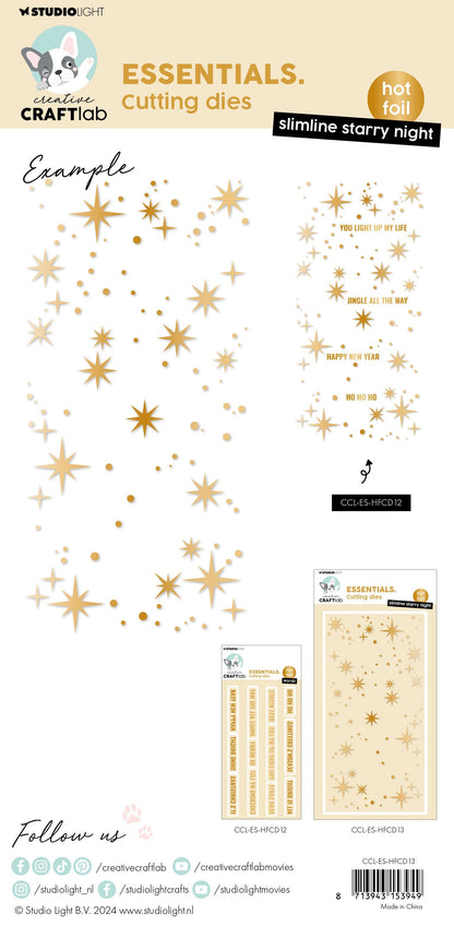 CCL Hot Foil Cutting Die Slimline Starry Night Essentials 1 PC
