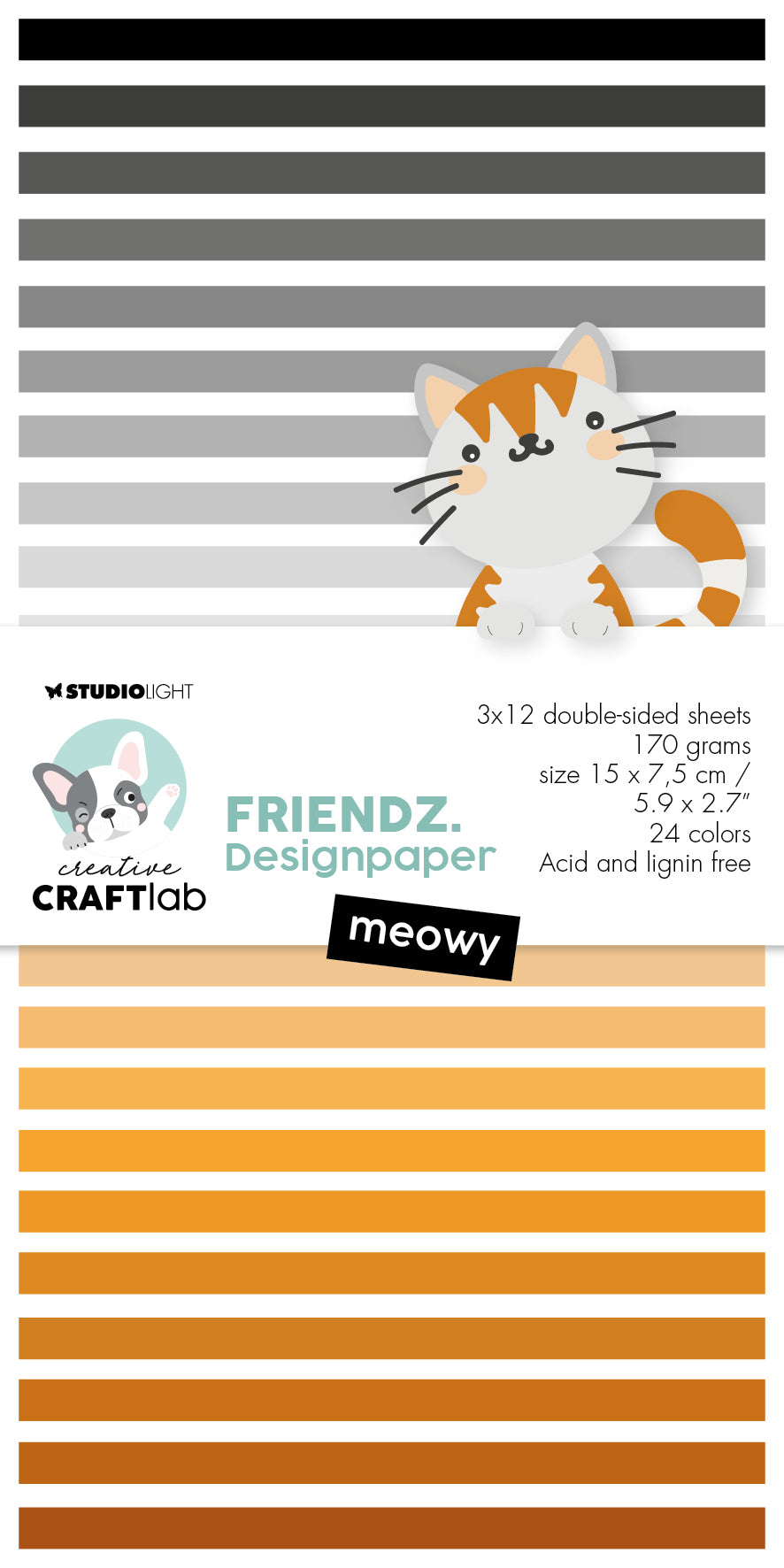 Bloc de papier CCL Meowy Friendz 150x75x9mm 36 feuilles n°120
