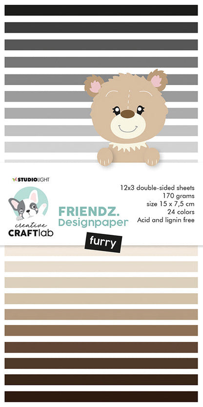 Bloc de papier CCL Furry Browns Friendz 150x75x9mm 24 feuilles n°65