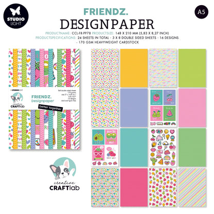 Bloc de papier CCL Better Together Friendz 210x148x9mm 24 feuilles n°78