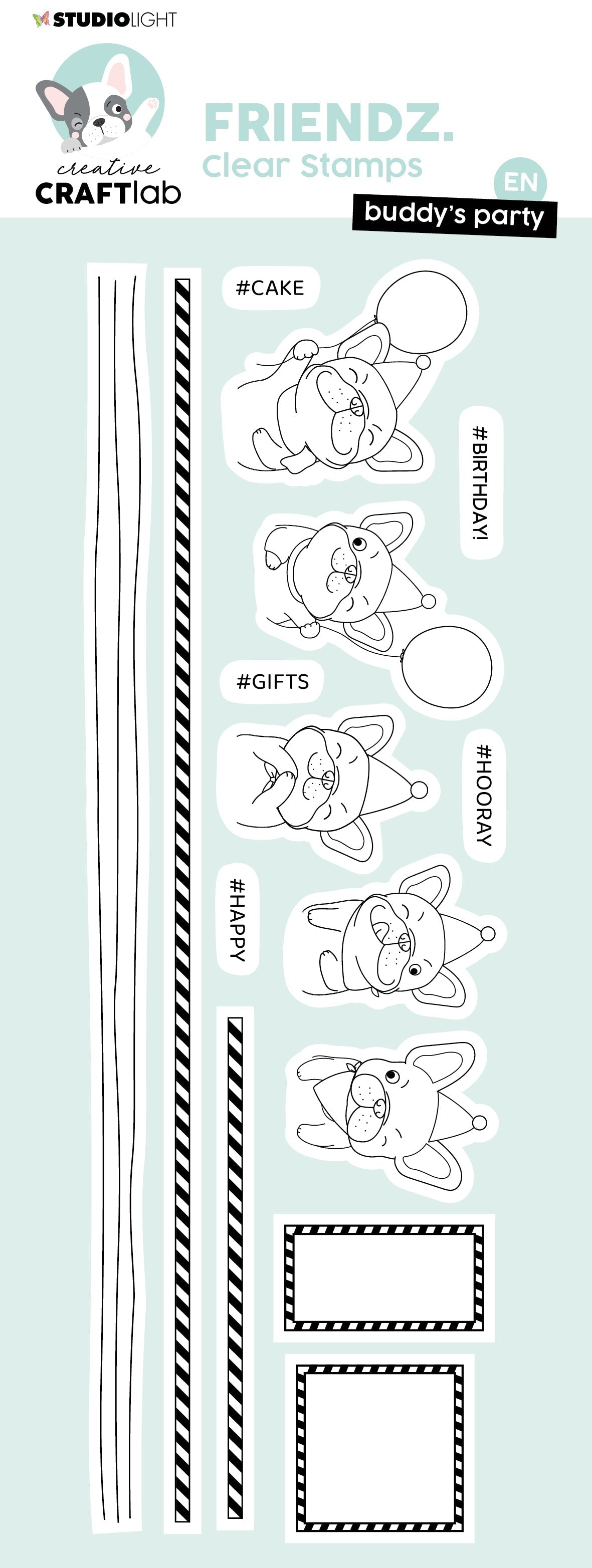 CCL Tampon transparent Buddy's Party Friendz 225x80x3mm 15 PC nr.348