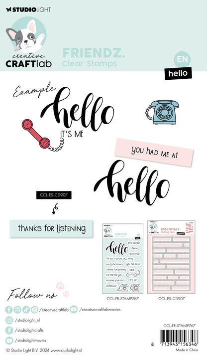 CCL Clear Stamp Hello Friendz 16 PC