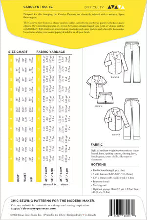 Carolyn Pajamas by Closet Core Patterns