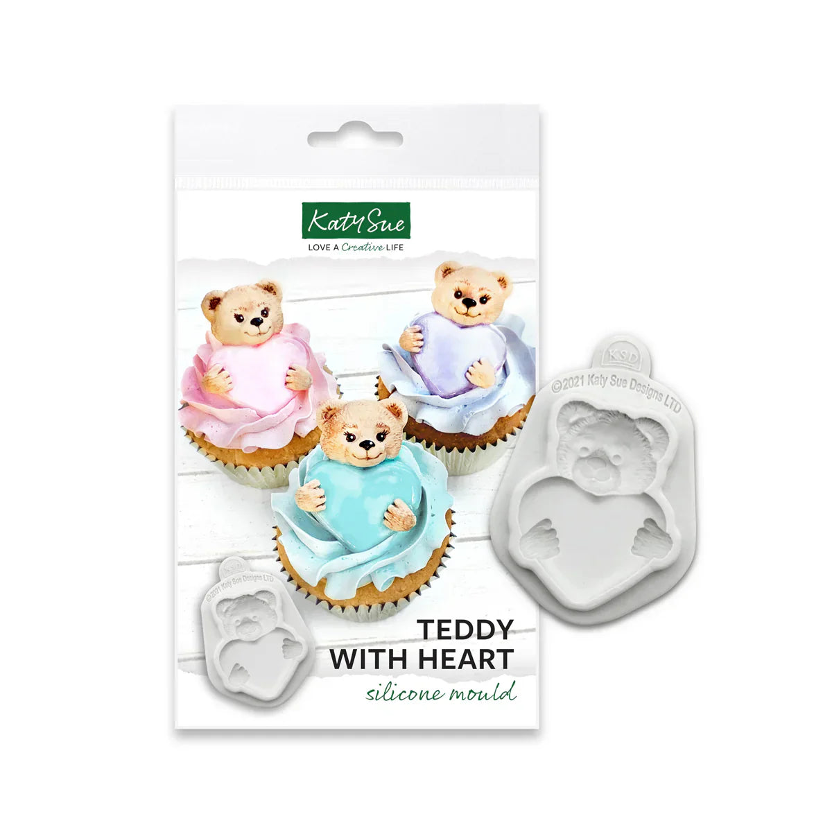 Teddy with Heart Silicone Mould