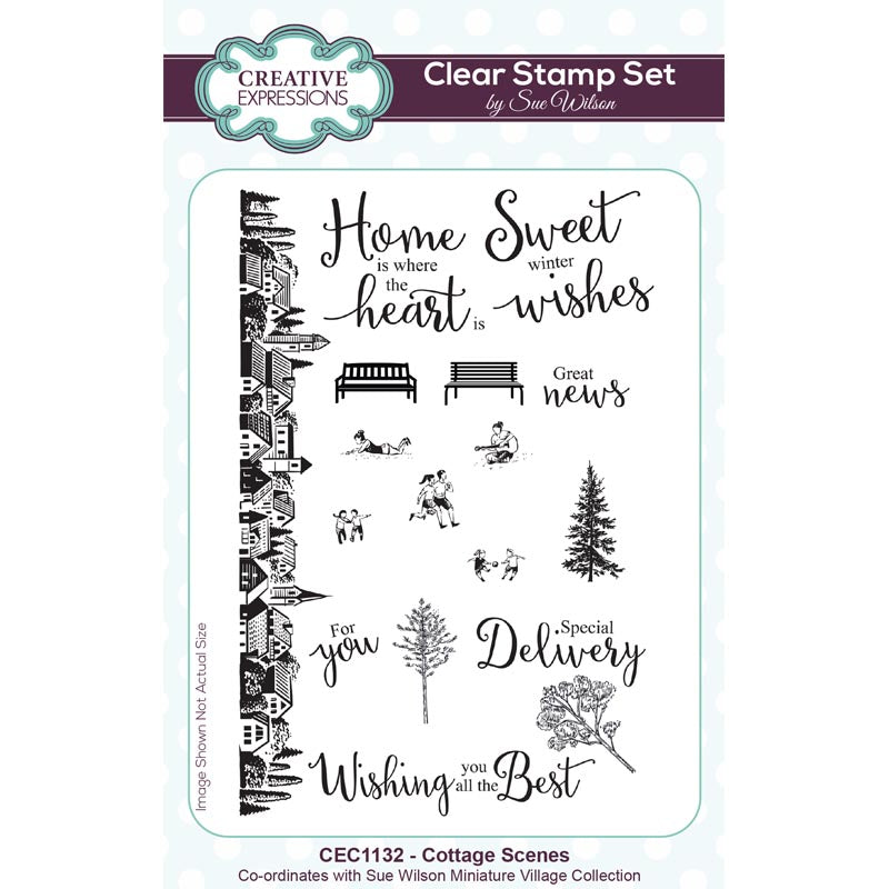 Creative Expressions Sue Wilson Cottage Scenes Ensemble de tampons 10,16 x 15,24 cm