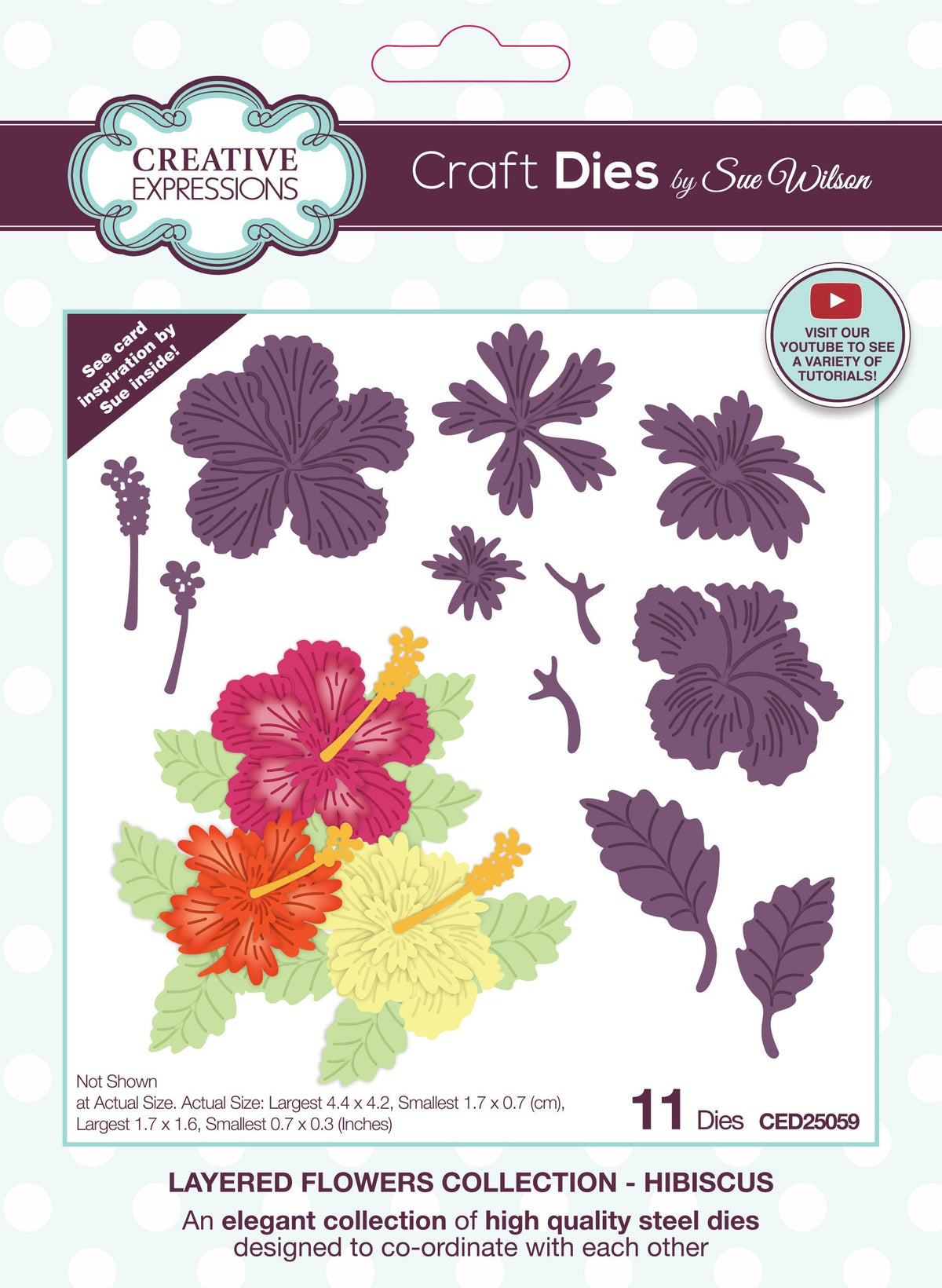 Creative Expressions Matrice de découpe Hibiscus de la collection de fleurs superposées de Sue Wilson