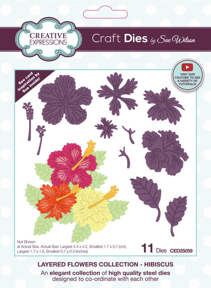Creative Expressions Matrice de découpe Hibiscus de la collection de fleurs superposées de Sue Wilson