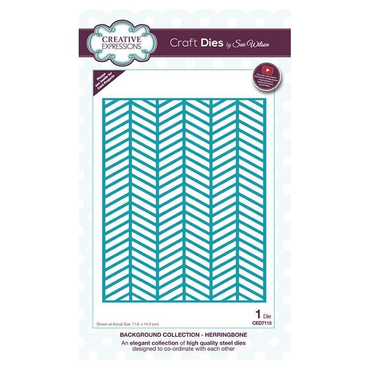 Matrices de découpe Creative Expressions par Sue Wilson, collection Background Herringbone