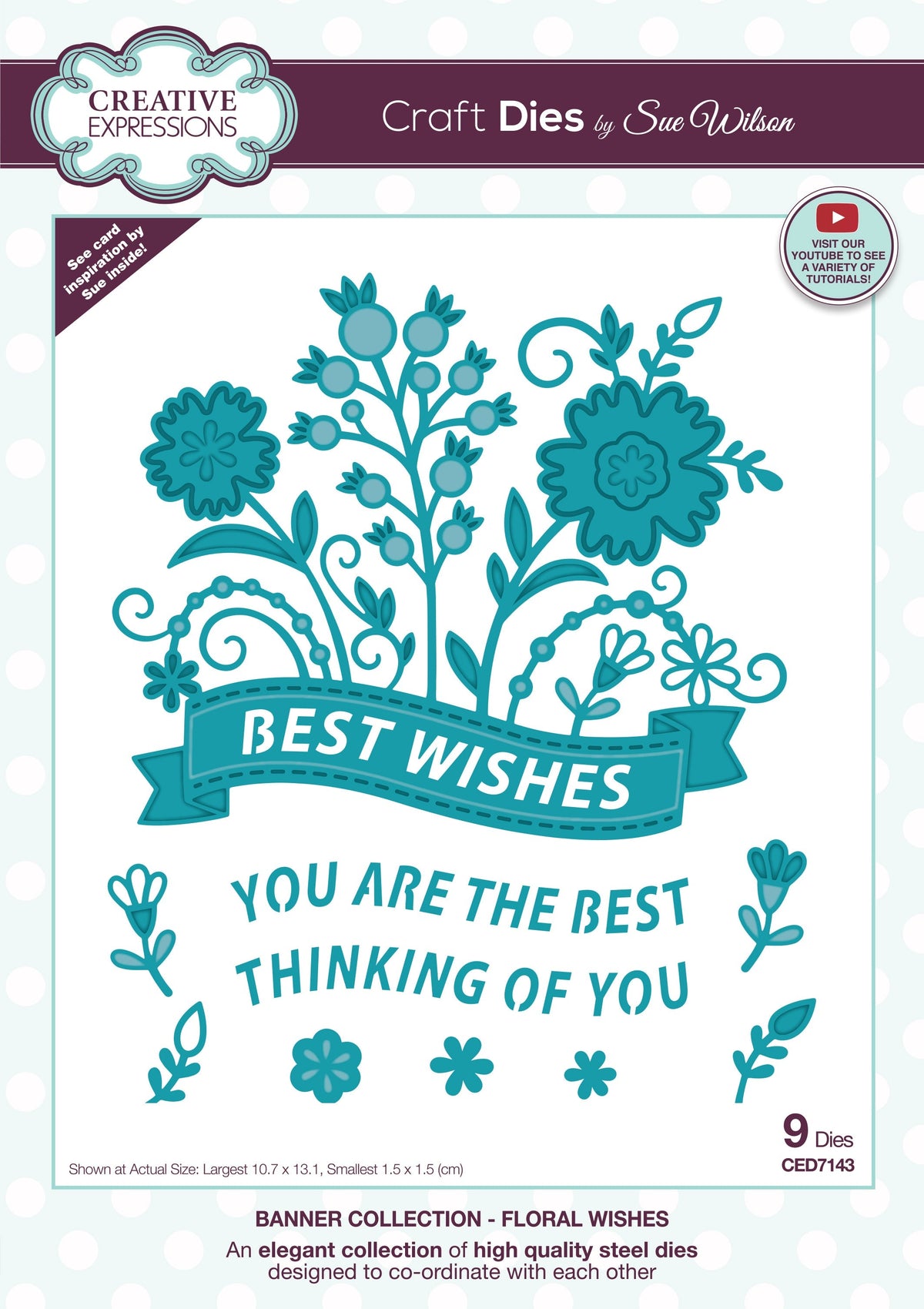 Creative Expressions Sue Wilson Floral Wishes Banner Craft Die