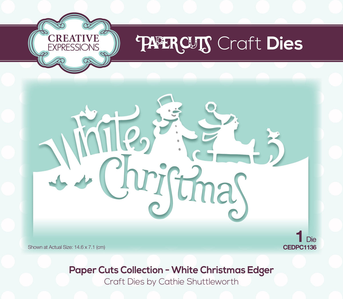 Matrice de découpe "Paper Cuts" Bordure Noël Blanc