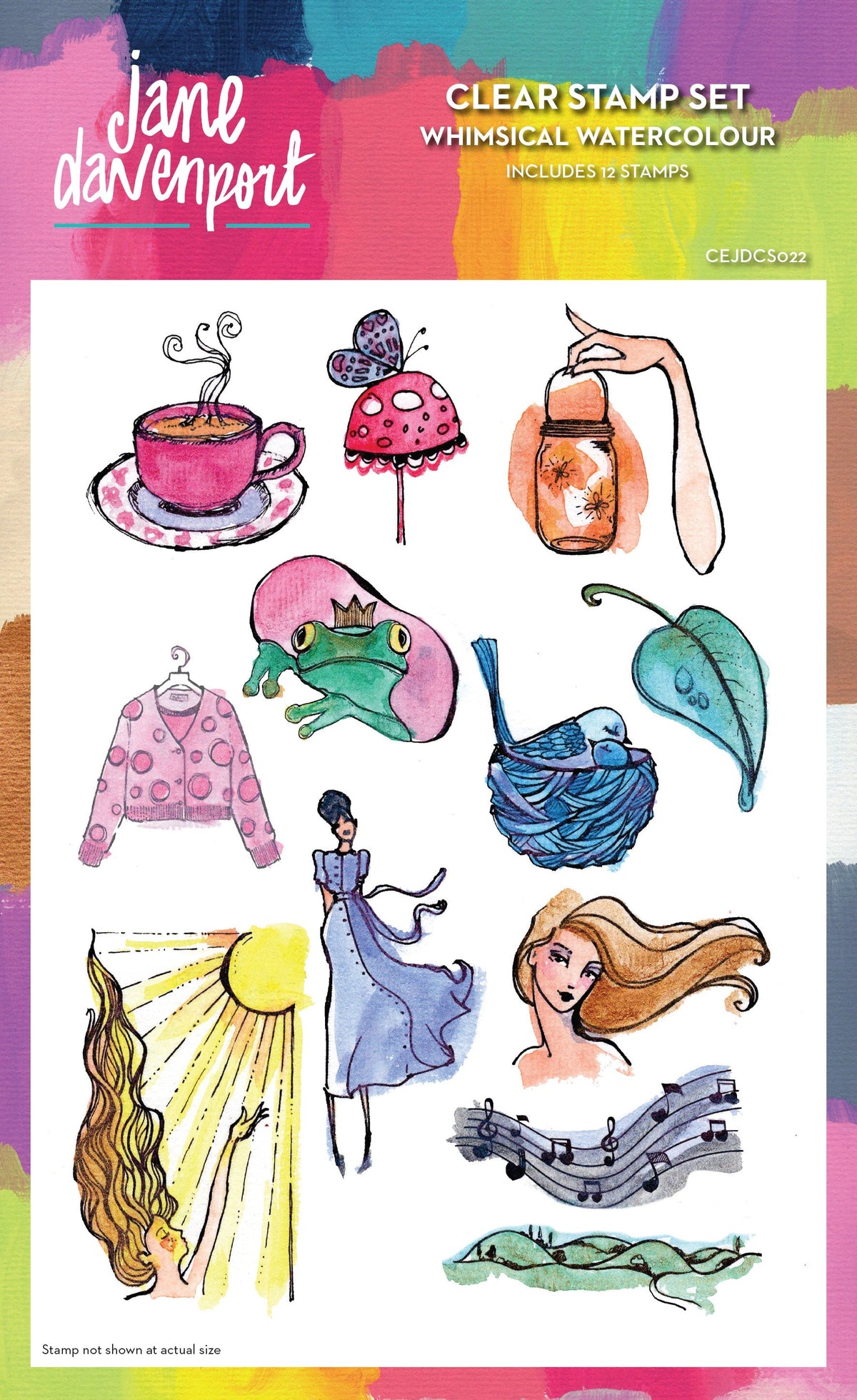 Creative Expressions Jane Davenport Tampons Transparents Aquarelle Fantaisiste 15,2 x 20,3 cm