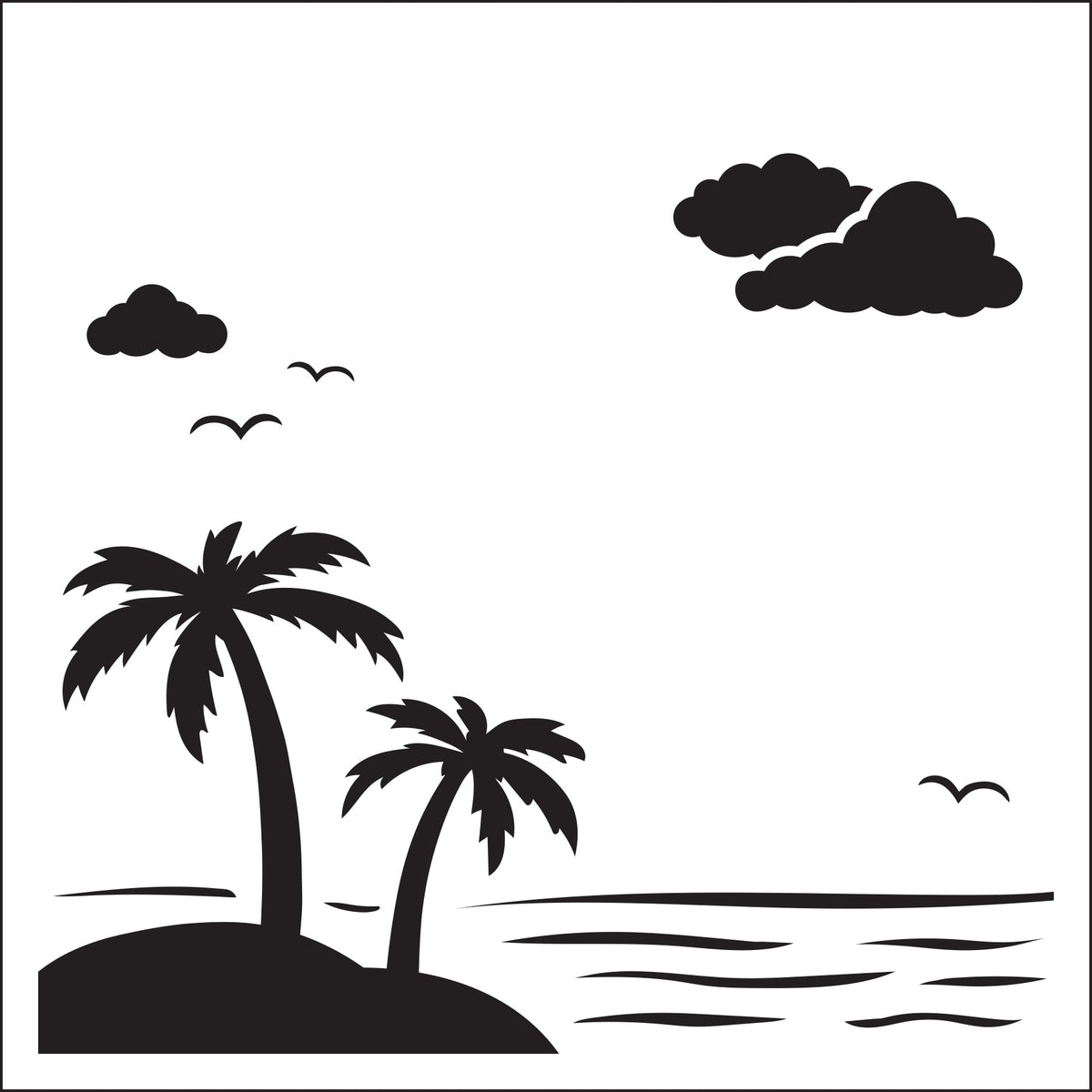 Pochoir Creative Expressions Sue Wilson Palm Trees 15,2 cm x 15,2 cm