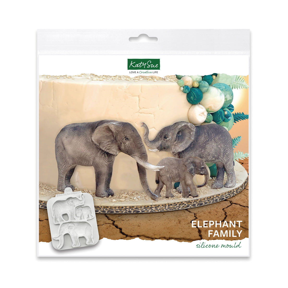 Moule en silicone Famille d'éléphants