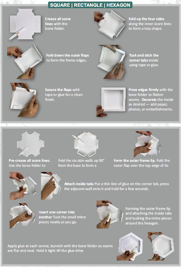 CrafTreat Formes plissées 3D - Boîte d'ombre blanche - Formes assorties 3 pièces