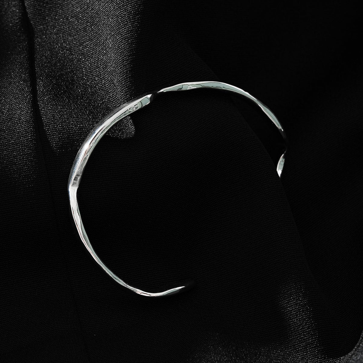 CHANBA Silver (White Gold): Avant Garde Abstract Shaped Bracelet